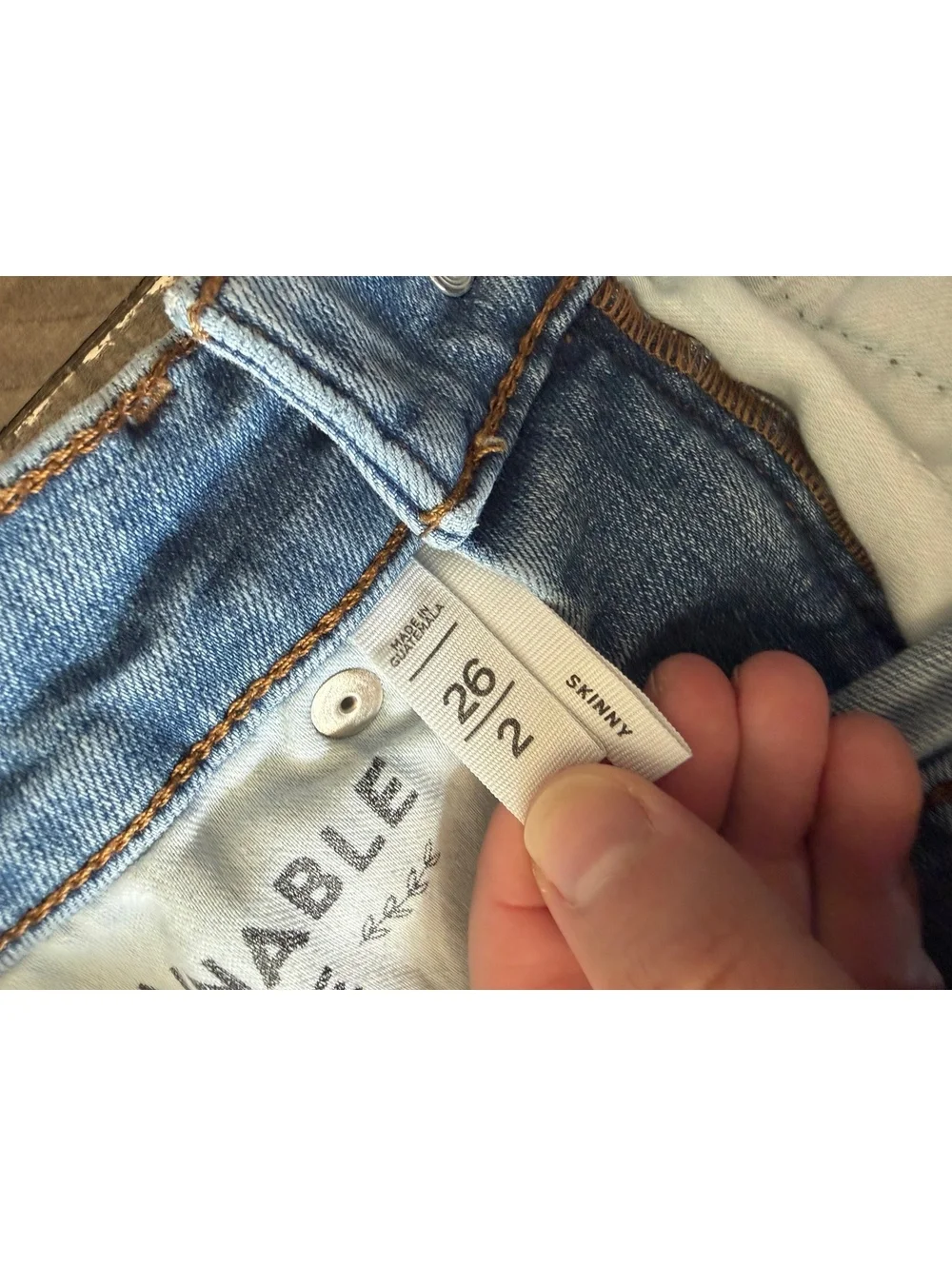 Loft Skinny Jeans Distressed Hem